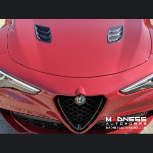  Alfa Romeo Stelvio Hood Air Vent Trim Kit - Quadrifoglio - Carbon Fiber