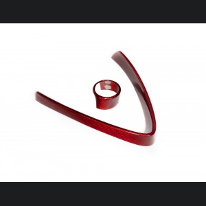 Alfa Romeo Giulia Front V Shield Grill Frame + Emblem Frame Kit - Carbon Fiber - Red Candy - QV Model