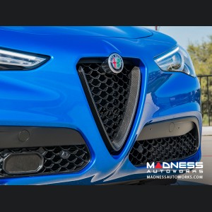 Alfa Romeo Stelvio Front V Shield Grill Frame - Carbon Fiber - Feroce Carbon