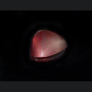 Alfa Romeo Giulia Mirror Covers - Carbon Fiber - Full Replacements - Feroce Carbon - w/ Factory Clips - Red Carbon