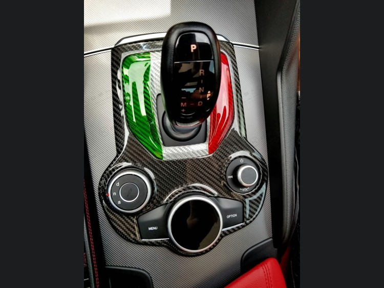 Alfa Romeo Giulia Shift Gate Trim Panel - Carbon Fiber - Pre '20 - Italian Theme 