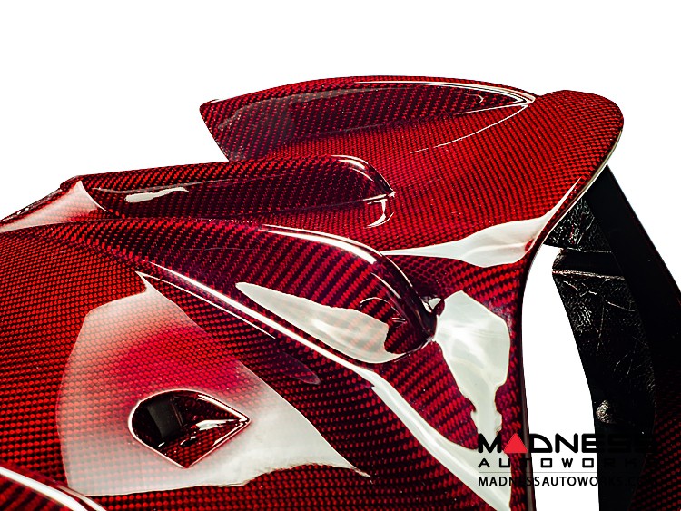 Alfa Romeo Giulia Rear Diffuser - Carbon Fiber - Quadrifoglio Model - Red Candy 