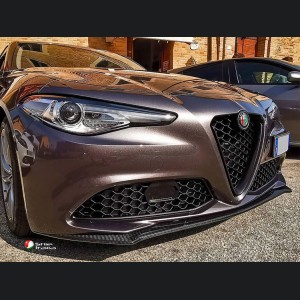 Alfa Romeo Giulia Front Spoiler - Carbon Fiber - Italia Style - Stile Italia - Base Model - V1 - One Piece Design 