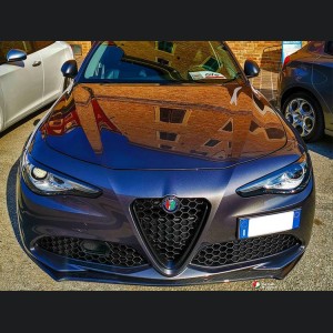 Alfa Romeo Giulia Front Spoiler - Carbon Fiber - Italia Style - Stile Italia - Base Model - V1 - One Piece Design 