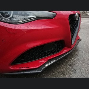 Alfa Romeo Giulia Front Spoiler - Carbon Fiber - Italia Style - Stile Italia - Base Model - V1 - One Piece Design 