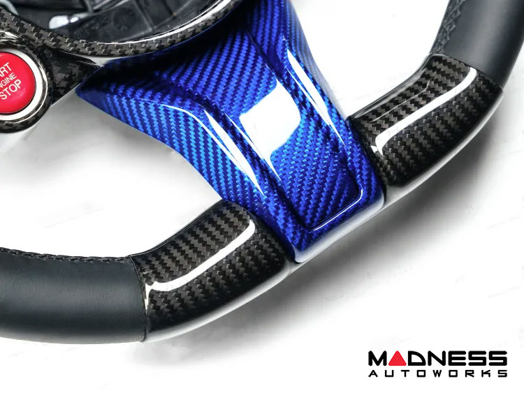 Suitable for Alfa Romeo Carbon Fiber Texture Steering Wheel Cover Snap-On Wave-Shaped Sports Design Protective Case Giulia 952 Stelvio 949 147 Mito Giulietta Tonale 965 Sprint 159 Quadrifoglio Black