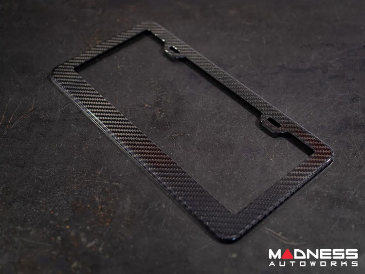 thumbnail image 2 of IMounTEK Black Carbon Fiber Look License Plate Frame - 2 Holes, Fits Front Or Rear 2 of 4